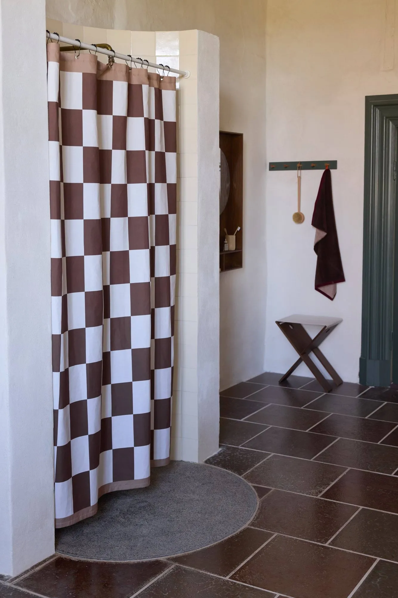 Retro Duschvorhang 150x200 cm, Braun Mette Ditmer