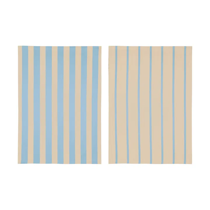 Stripes Küchenhandtuch 50x70 cm 2er-Pack - Blue-Beige (blå-beige), 50x70 cm - Mette Ditmer