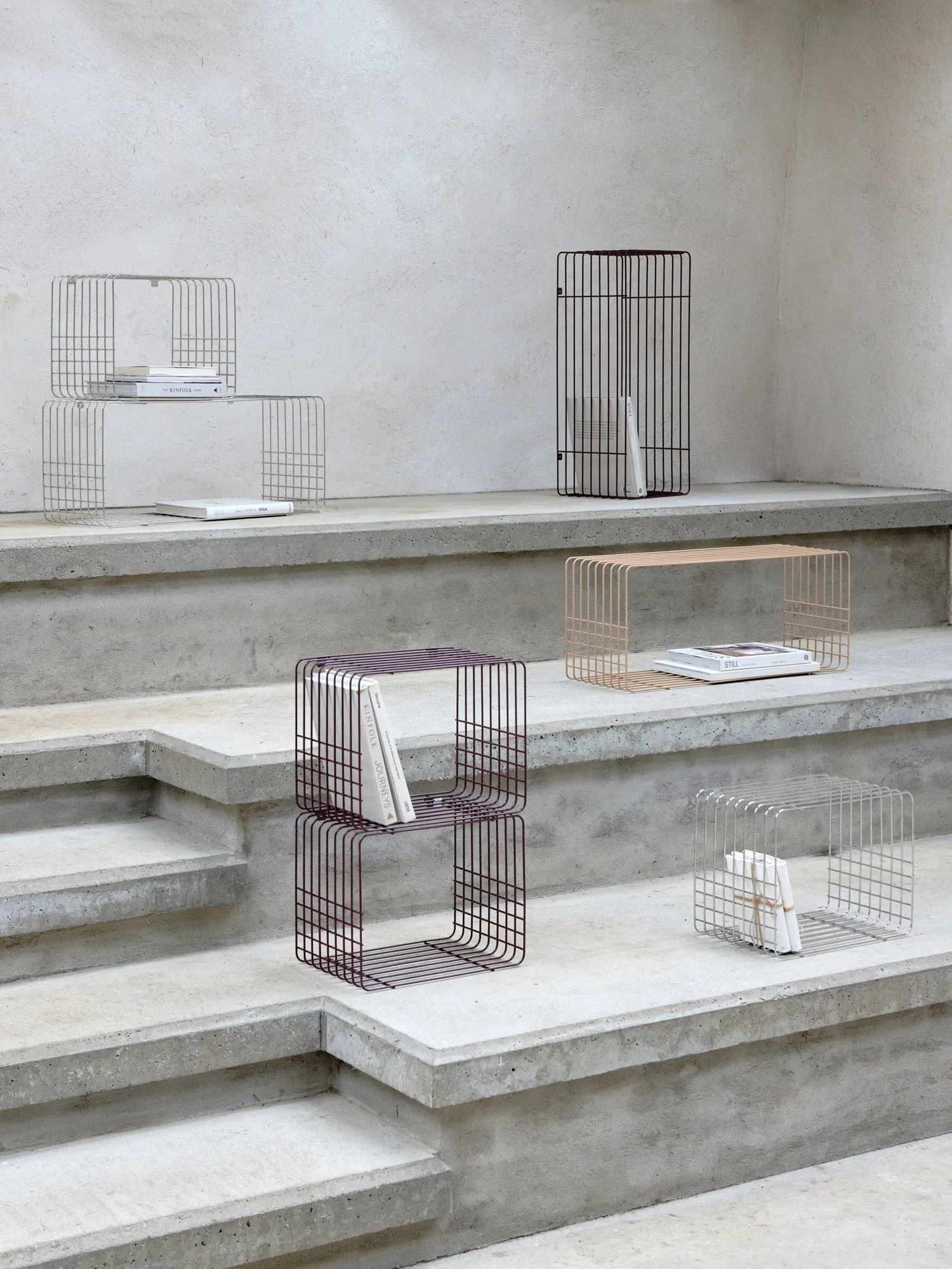 Wire Wandregal, Kurz, beige, 26x38x30,5 cm Mette Ditmer