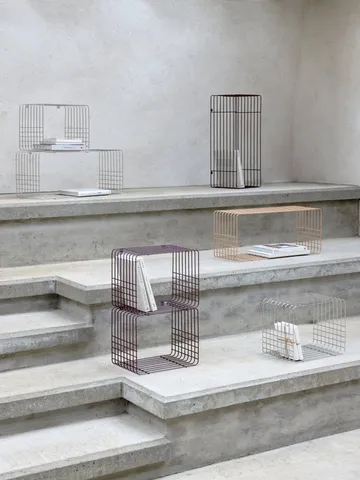 Wire Wandregal - Kurz, beige, 26x38x30,5 cm - Mette Ditmer
