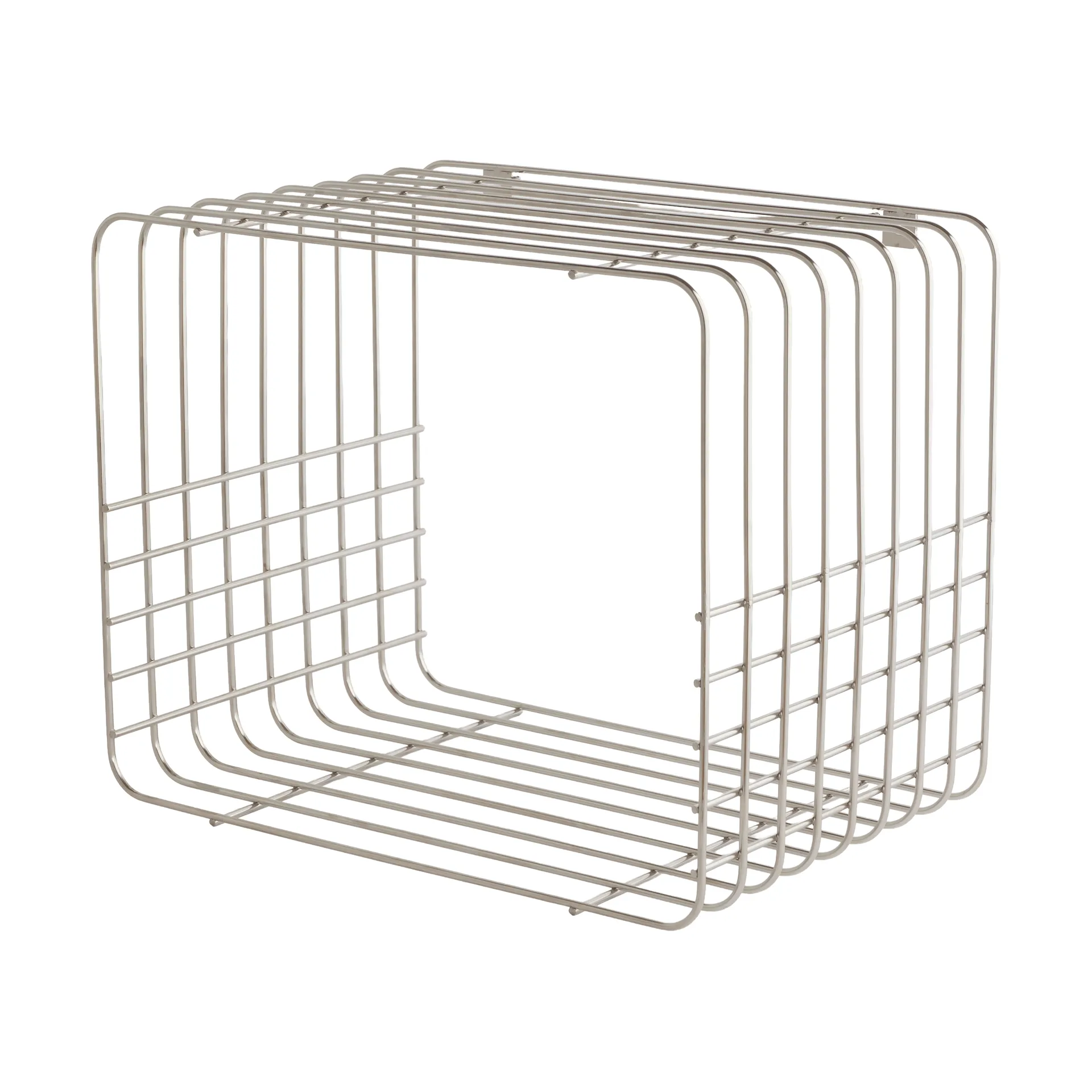 Wire Wandregal, Kurz, Chrom, 26x38x30,5 cm Mette Ditmer