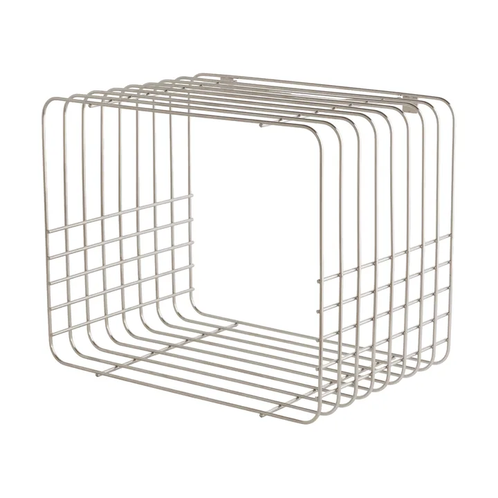 Wire Wandregal - Kurz, Chrom, 26x38x30,5 cm - Mette Ditmer