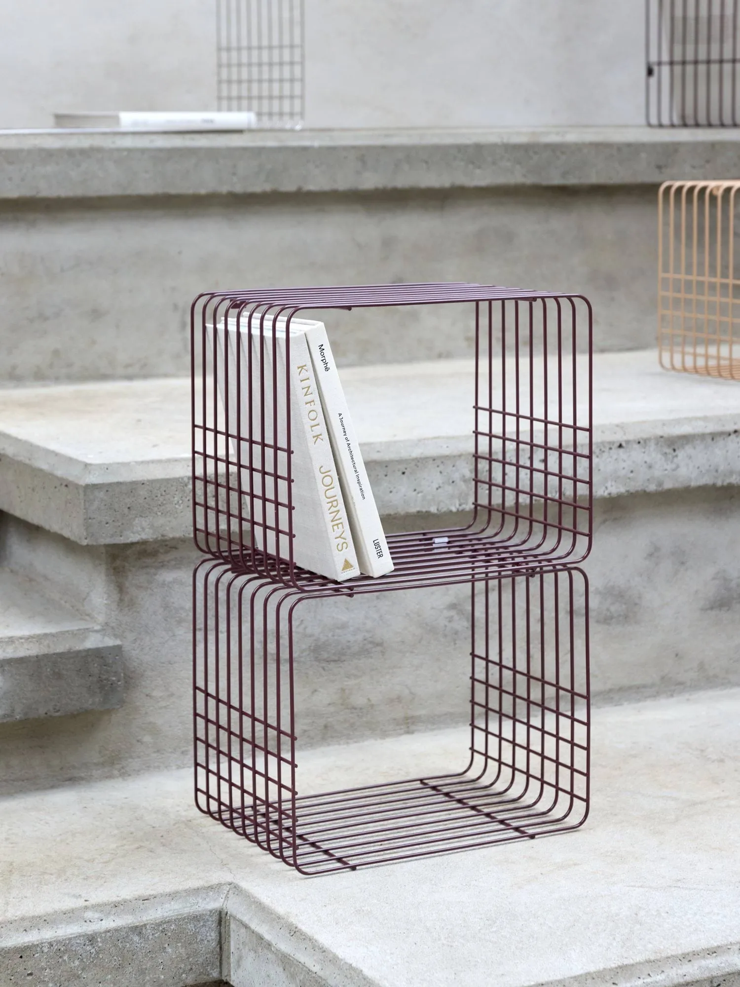 Wire Wandregal, Short, Rot, 26x38x30,5 cm Mette Ditmer