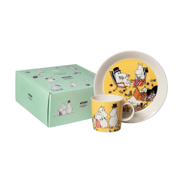 Familjemys Mumin Becher & Teller - 2-teilig - Moomin Arabia