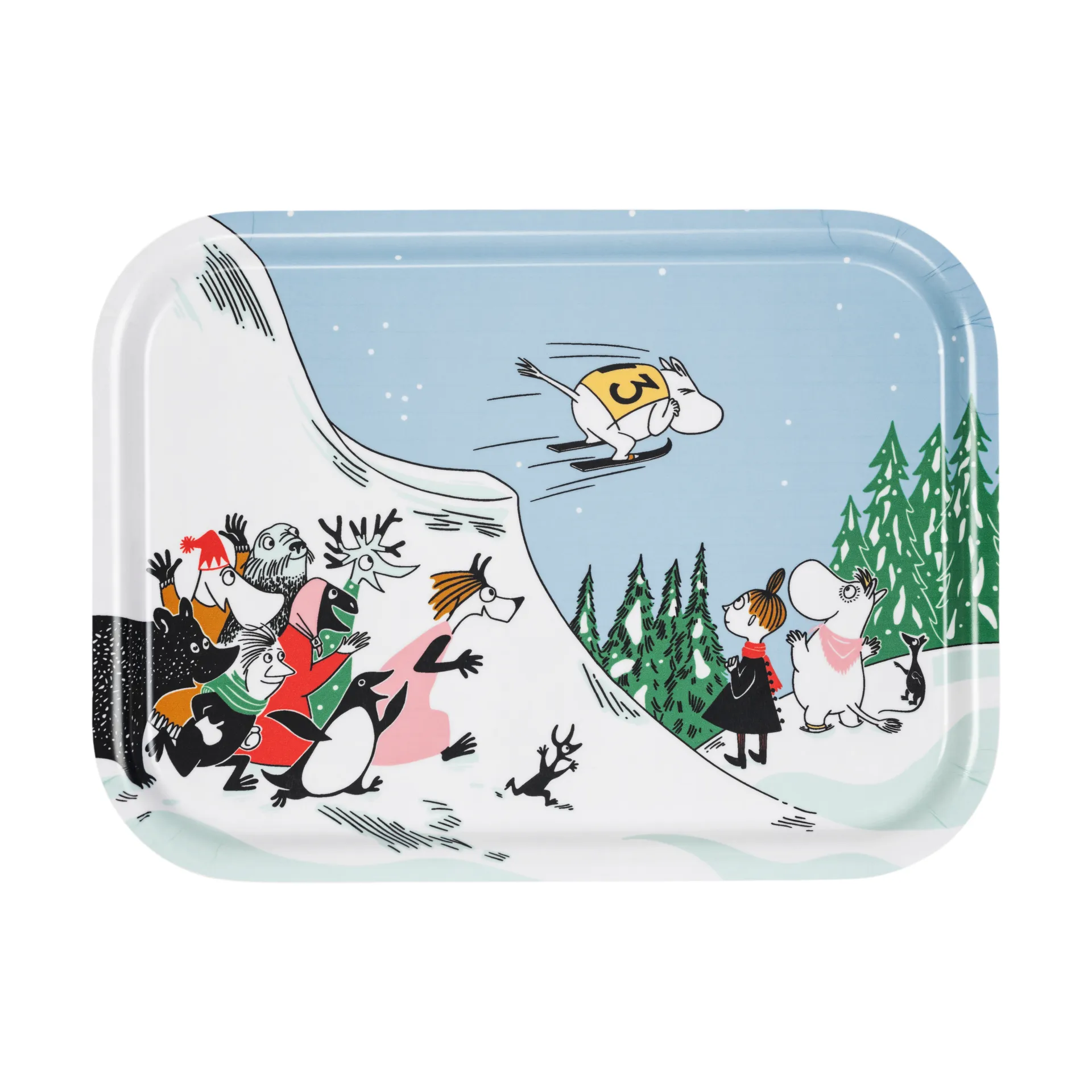 Moomin Tablett 27x20 cm, Skispringen  Moomin Arabia