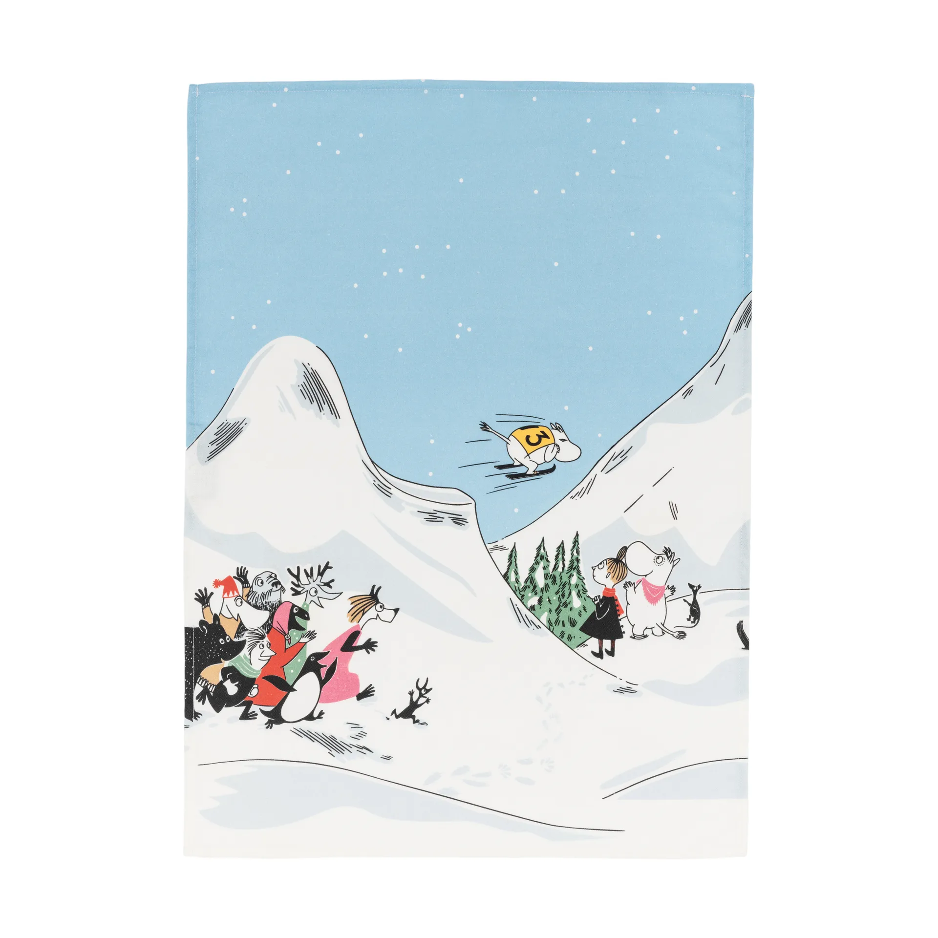 Mumin Geschirrtuch Skispringen , 50x70 cm Moomin Arabia