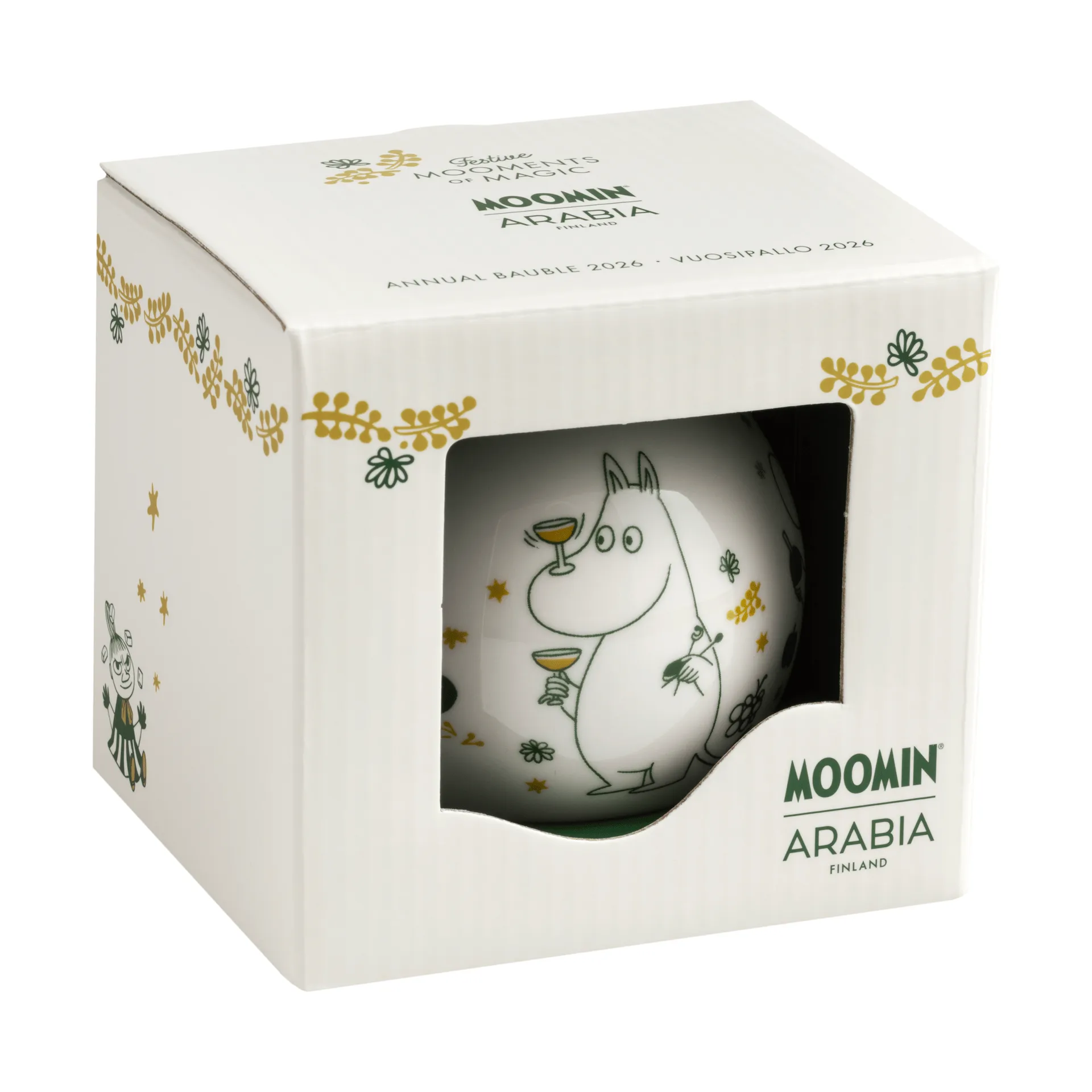 Mumin Jahreskugel Ø8 cm, 2026, Liebesgeschenk Moomin Arabia