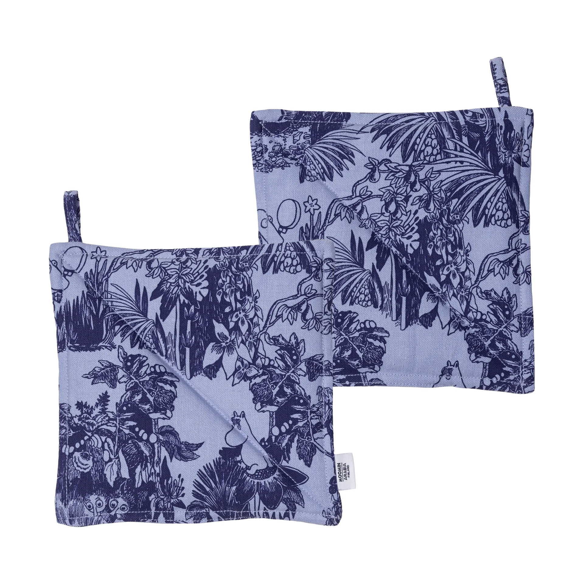 Mystikens skog Mumin Topflappen, Blau, 22x22 cm, 2-teilig Moomin Arabia