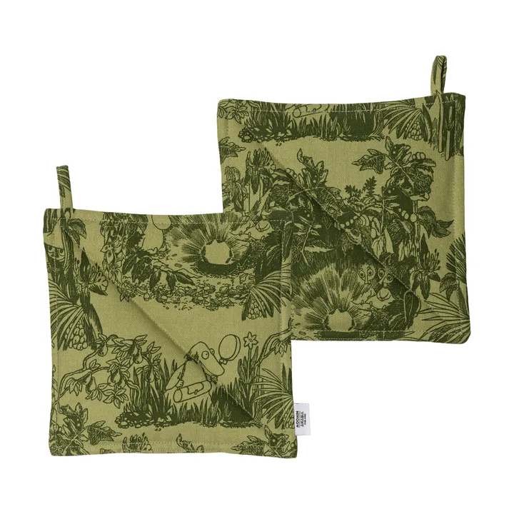 Mystikens skog Mumin Topflappen - Grün, 22x22 cm, 2-teilig - Moomin Arabia