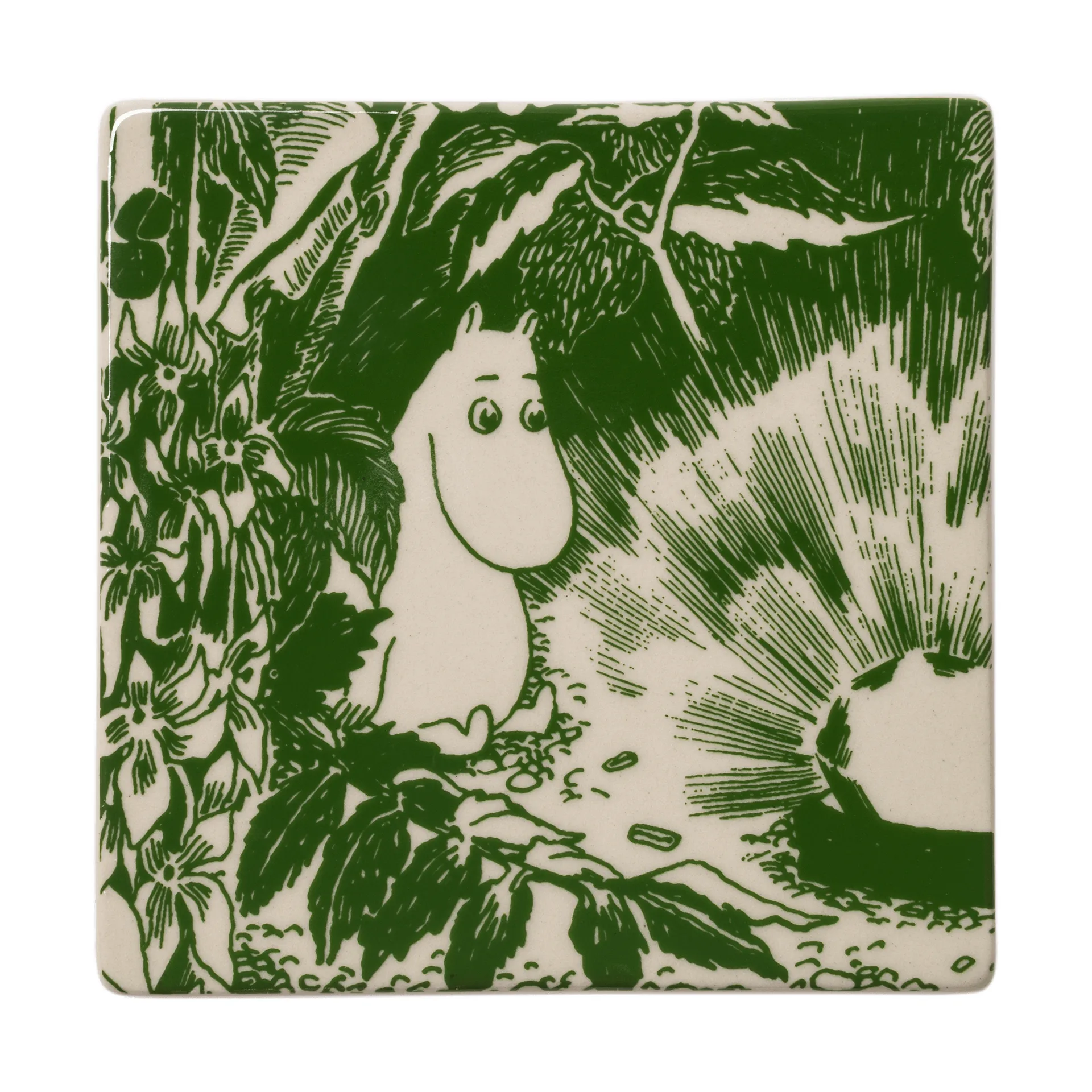 Mystischer Wald Mumin Glasuntersetzer, Grün, 10x10 cm, 2er-Pack Moomin Arabia