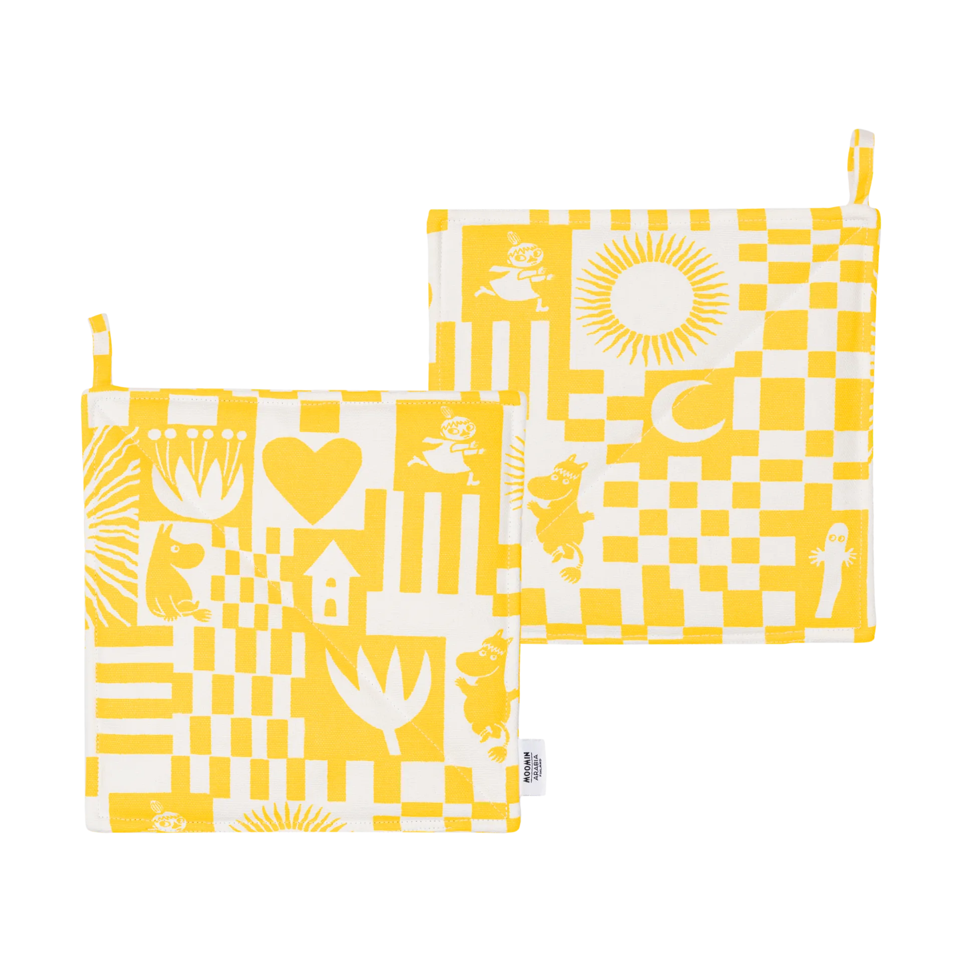 Party Mumin Topflappen 22x22 cm 2er-Pack, Gelb Moomin Arabia