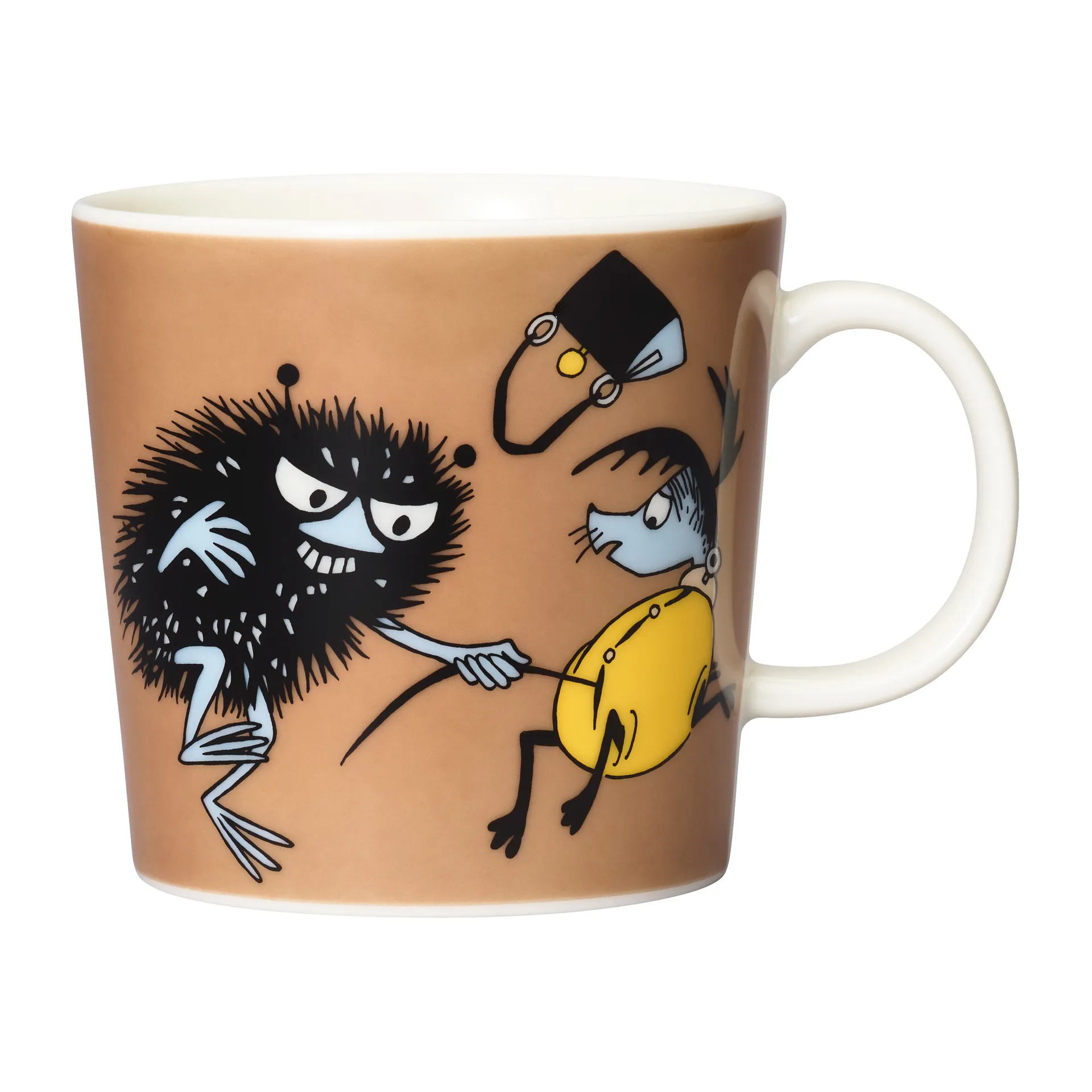 Stinky in action Mumin Tasse, Braun Moomin Arabia