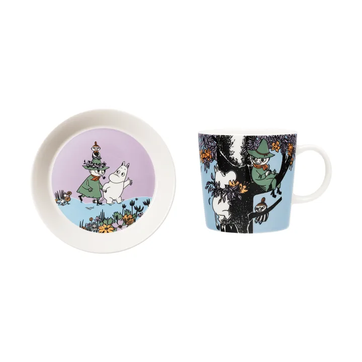 Vänner för alltid Mumin Becher & Teller - 2-teilig - Moomin Arabia
