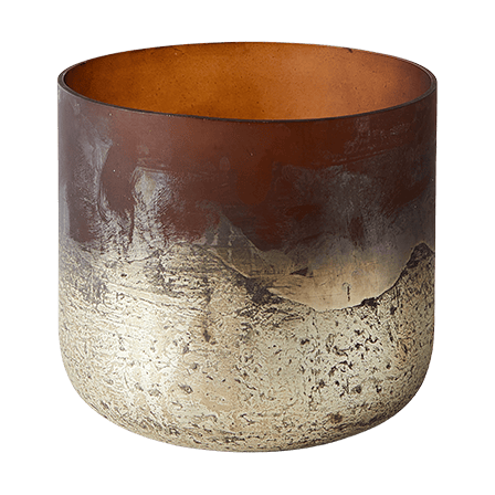 Lana Vase Ø14x14 cm - Brown-gold - MUUBS