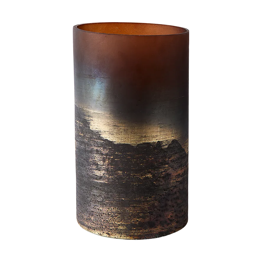 Lana Vase Ø14x25 cm, Brown-gold MUUBS