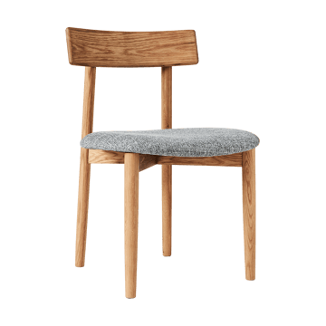 Tetra Stuhl mit Sitz - Betonfarbener Stoff-Eiche natur geölt - MUUBS