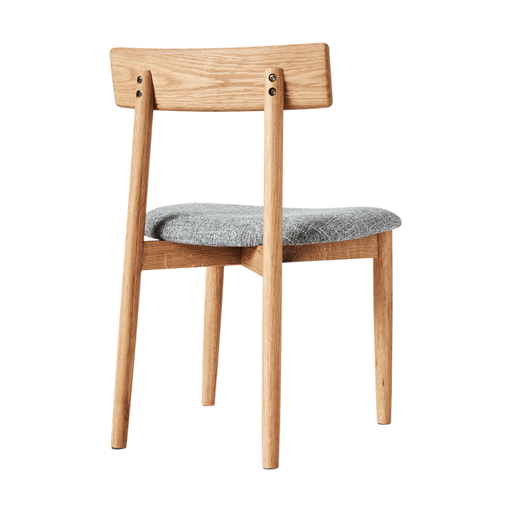 Tetra Stuhl mit Sitz, Betonfarbener Stoff-Eiche natur geölt MUUBS
