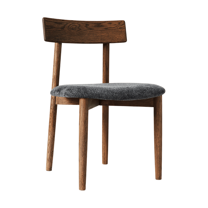 Tetra Stuhl mit Sitz, Zementfarbener Stoff-mörkoljad ek MUUBS