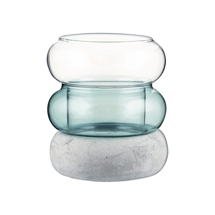 Bagel Vase/Windlicht 12cm, Lake blue Muurla