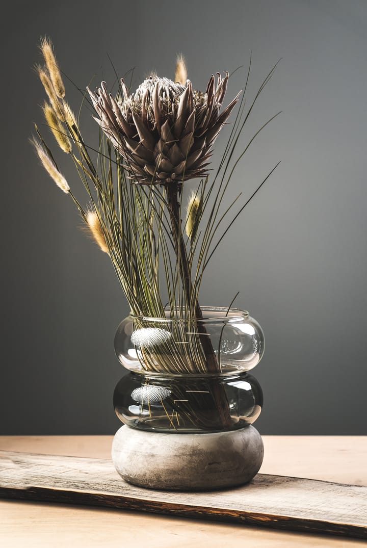 Bagel Vase/Windlicht 22cm, Grau Muurla