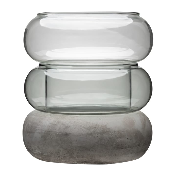 Bagel Vase/Windlicht 22cm, Grau Muurla