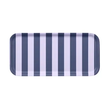 Checks & Stripes Tablett 13 x 27cm - Lilac-blue - Muurla