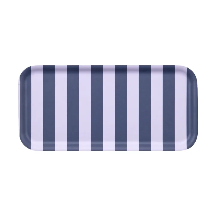 Checks & Stripes Tablett 13 x 27cm - Lilac-blue - Muurla