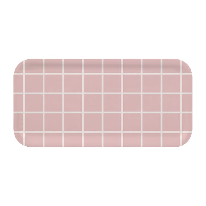 Checks & Stripes Tablett 13 x 27cm, Rosa-Weiß Muurla