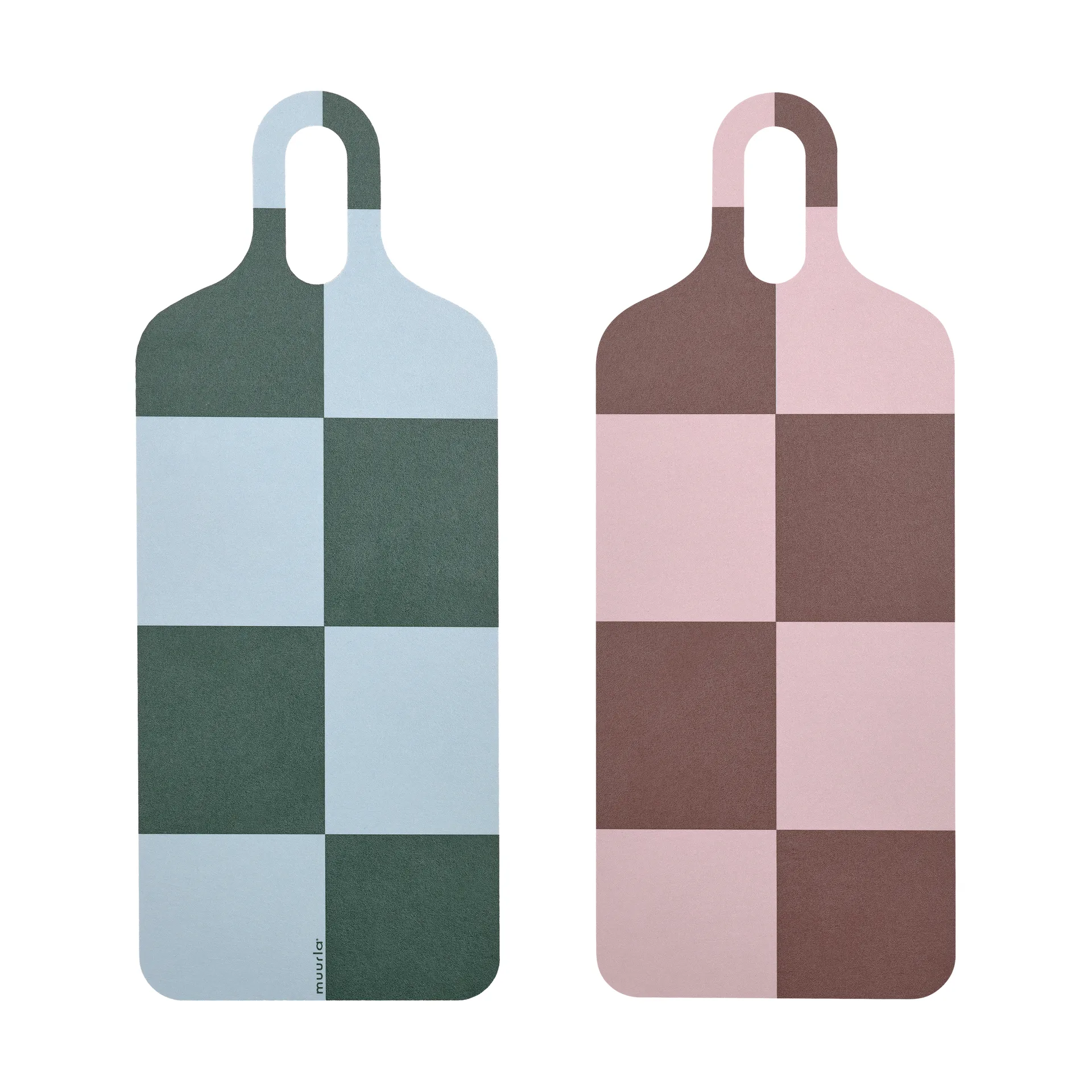 Checks & Stripes Tablett 13 x 33cm, Brown-pink-green Muurla