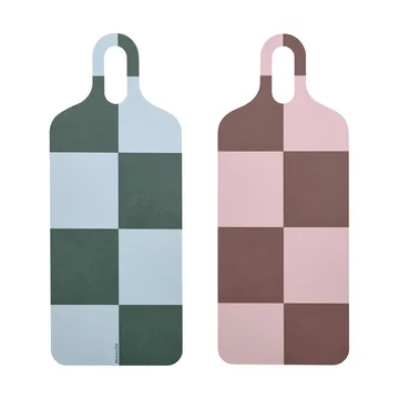 Checks & Stripes Tablett 13 x 33cm - Brown-pink-green - Muurla