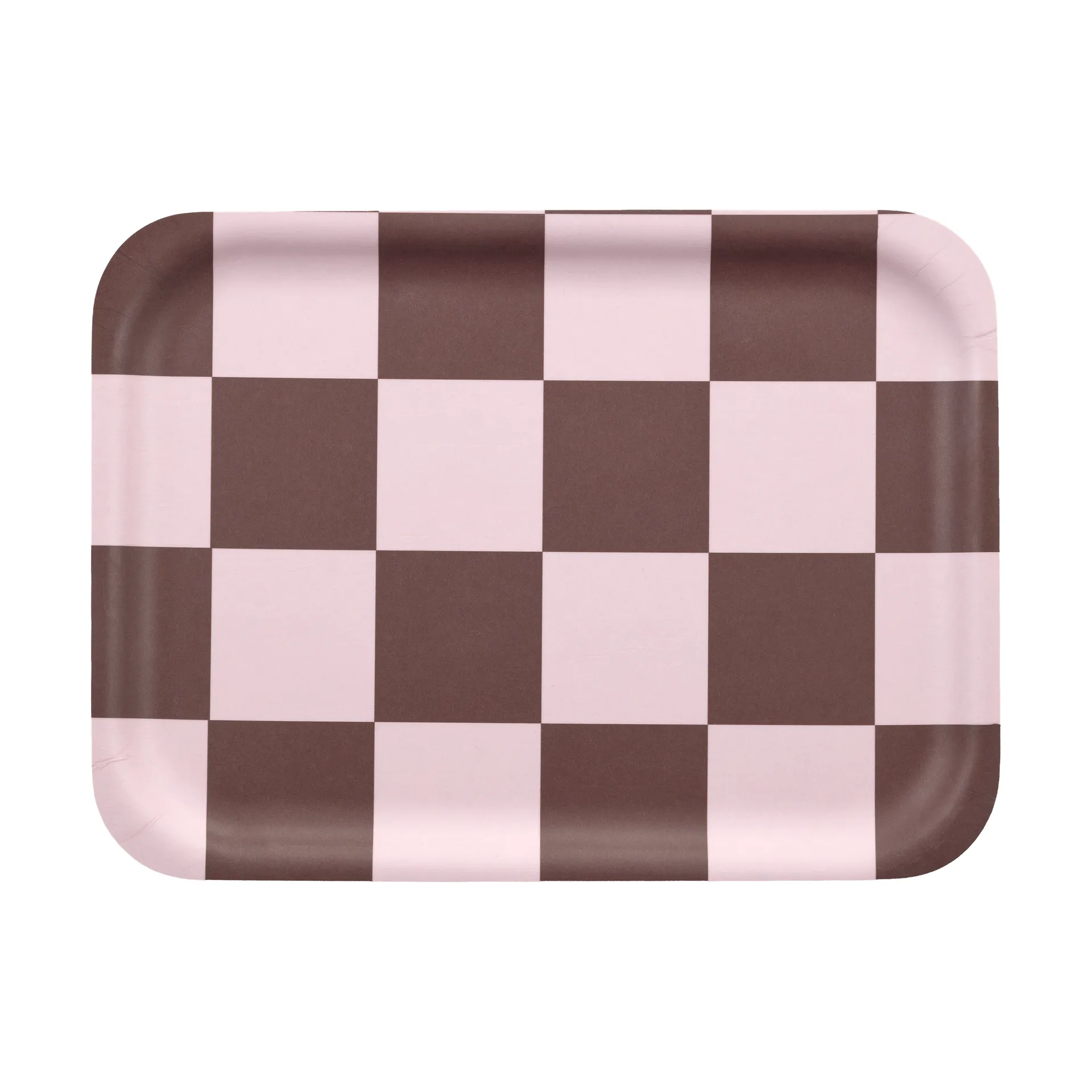 Checks & Stripes Tablett 20x27 cm, Brown-pink Muurla