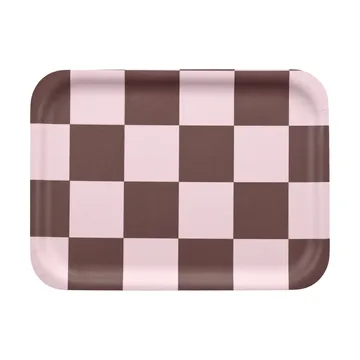 Checks & Stripes Tablett 20x27 cm - Brown-pink - Muurla