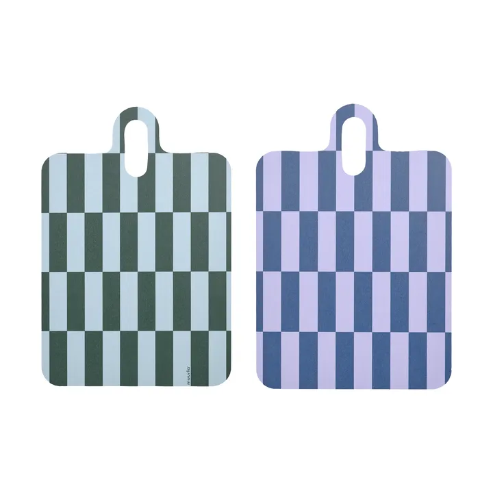 Checks & Stripes Tablett 21 x 31cm - Lilac-blue-green - Muurla