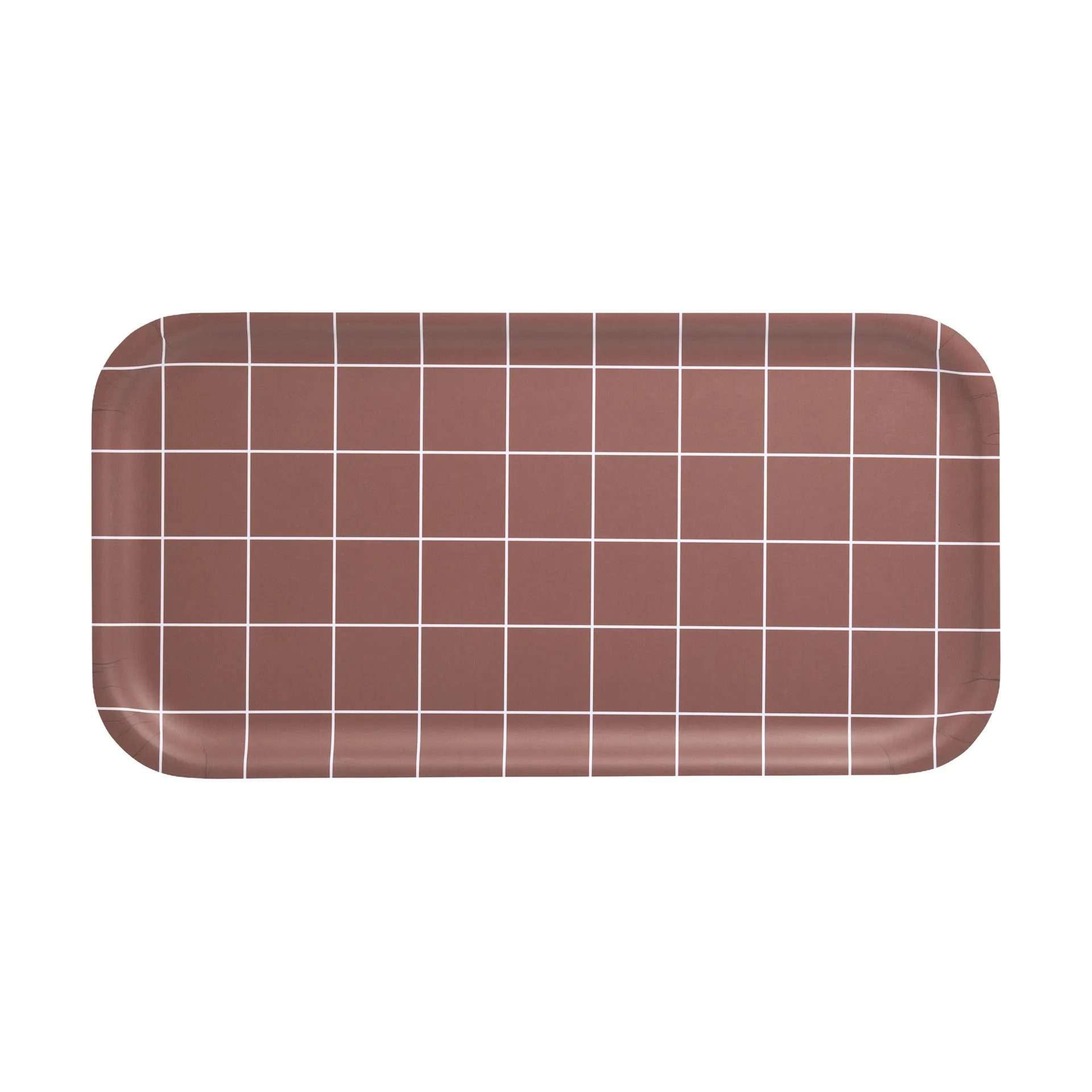 Checks & Stripes Tablett 22 x 43cm, Brown Muurla