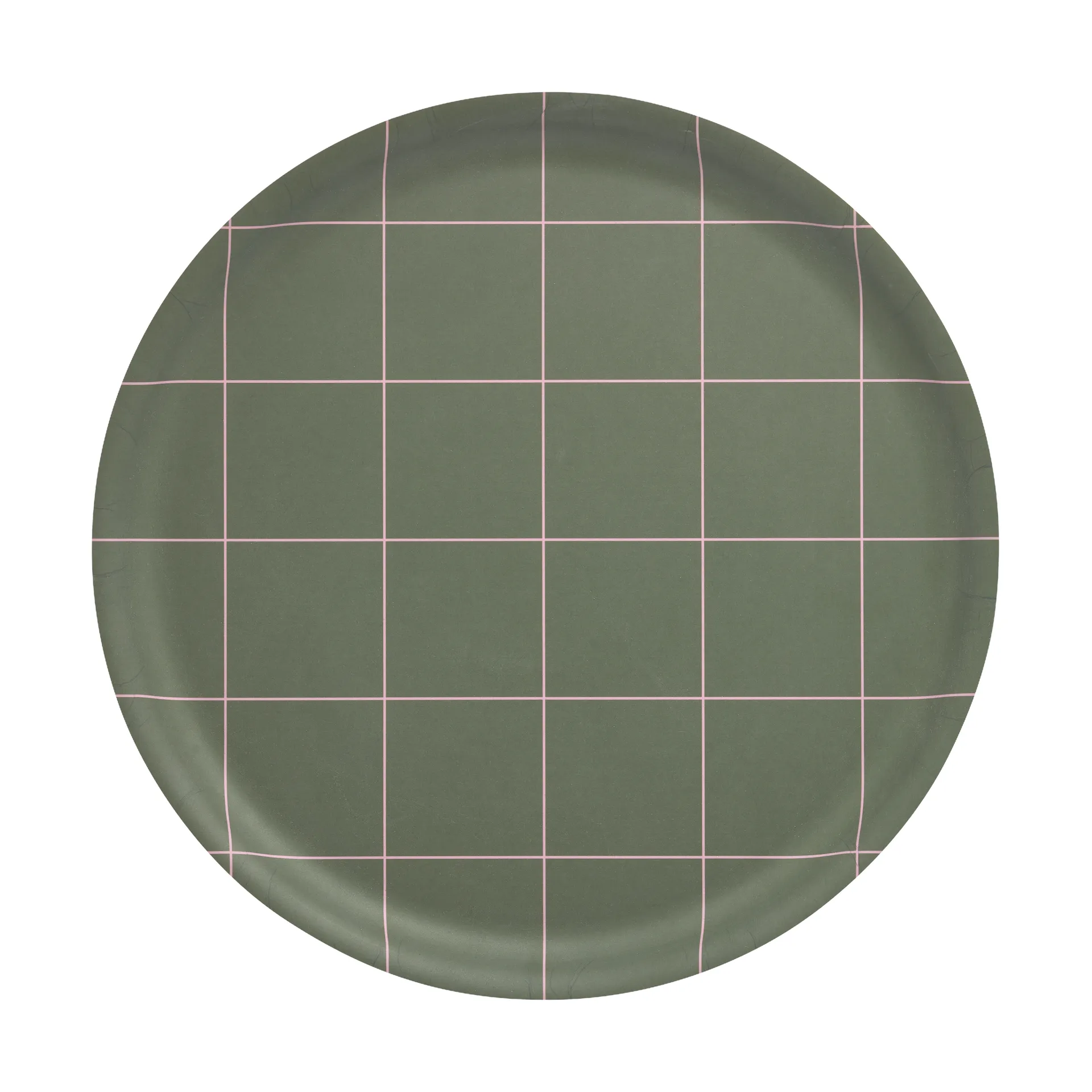 Checks & Stripes Tablett Ø35 cm, Olive Muurla