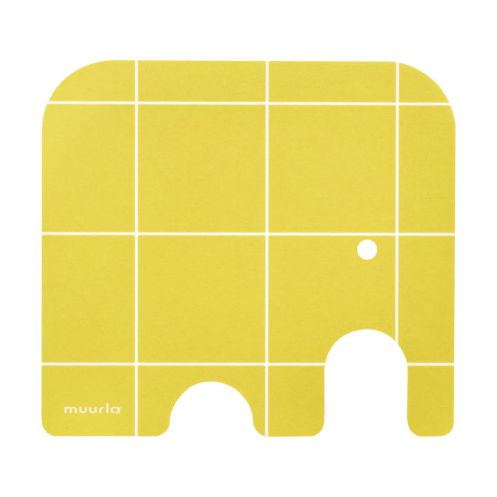 Elephant Glasuntersetzer 11x10 cm - Yellow - Muurla