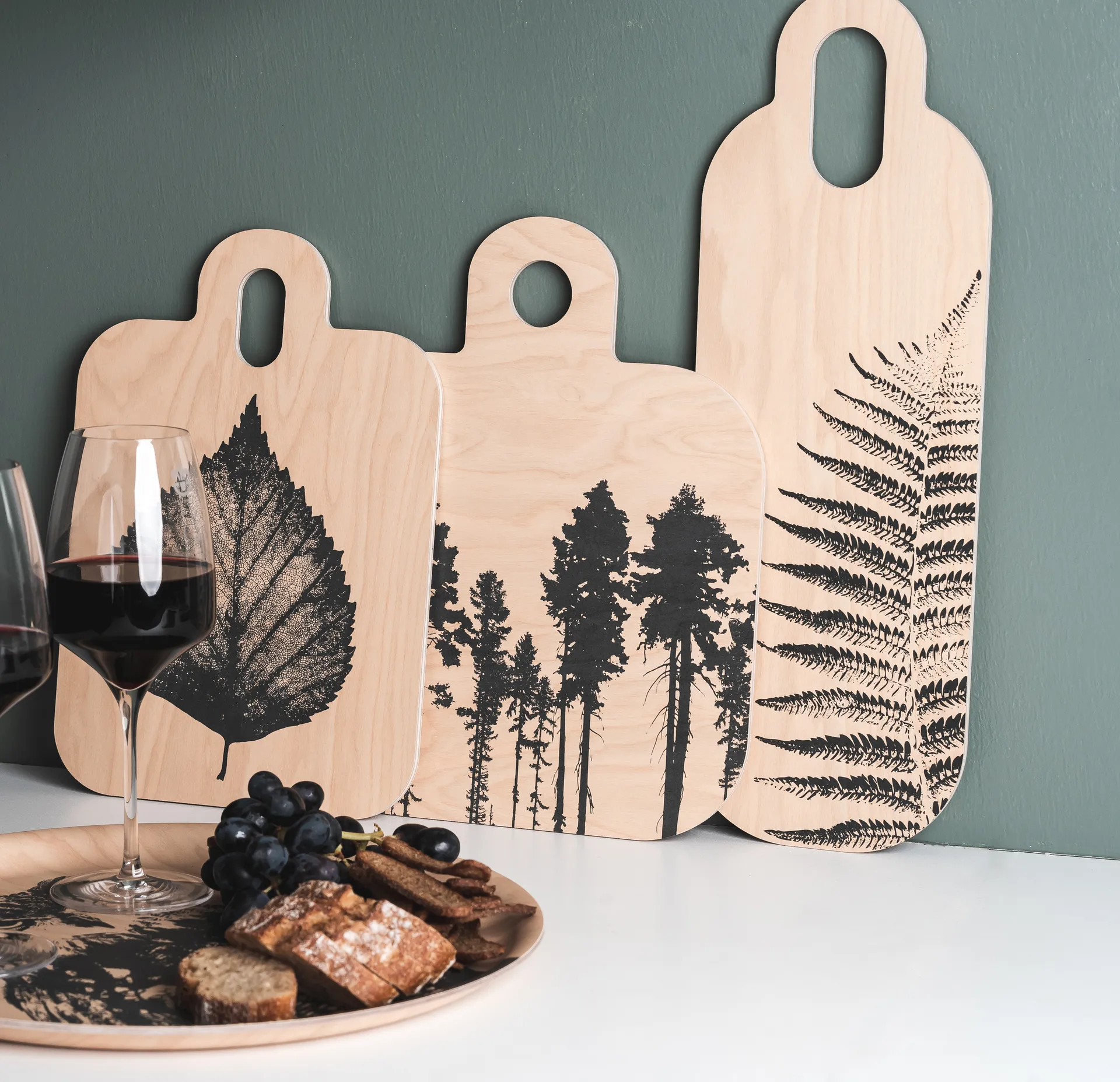 Forest Schneidebrett 25 x 32cm, Natur-schwarz Muurla