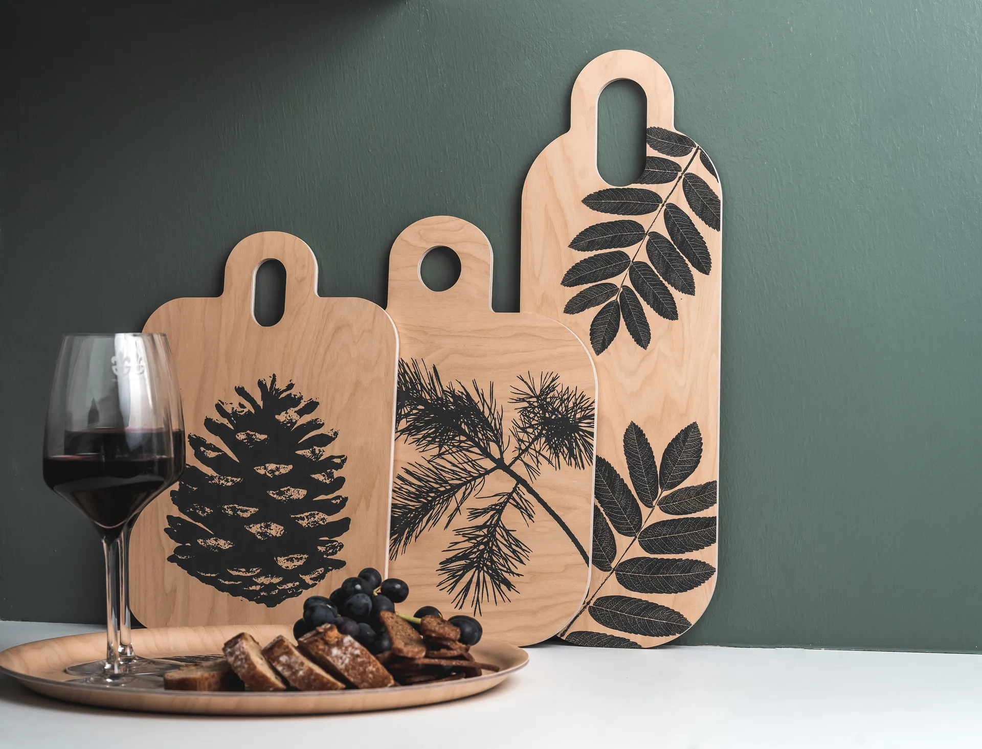 Forest Schneidebrett 25 x 32cm, Natur-schwarz Muurla