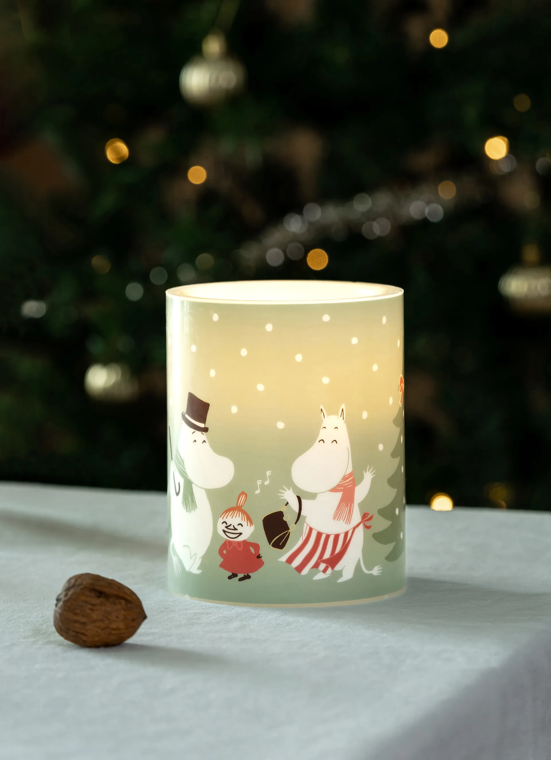 Moomin Blockkerze LED 12,5 cm, Festive spirits Muurla