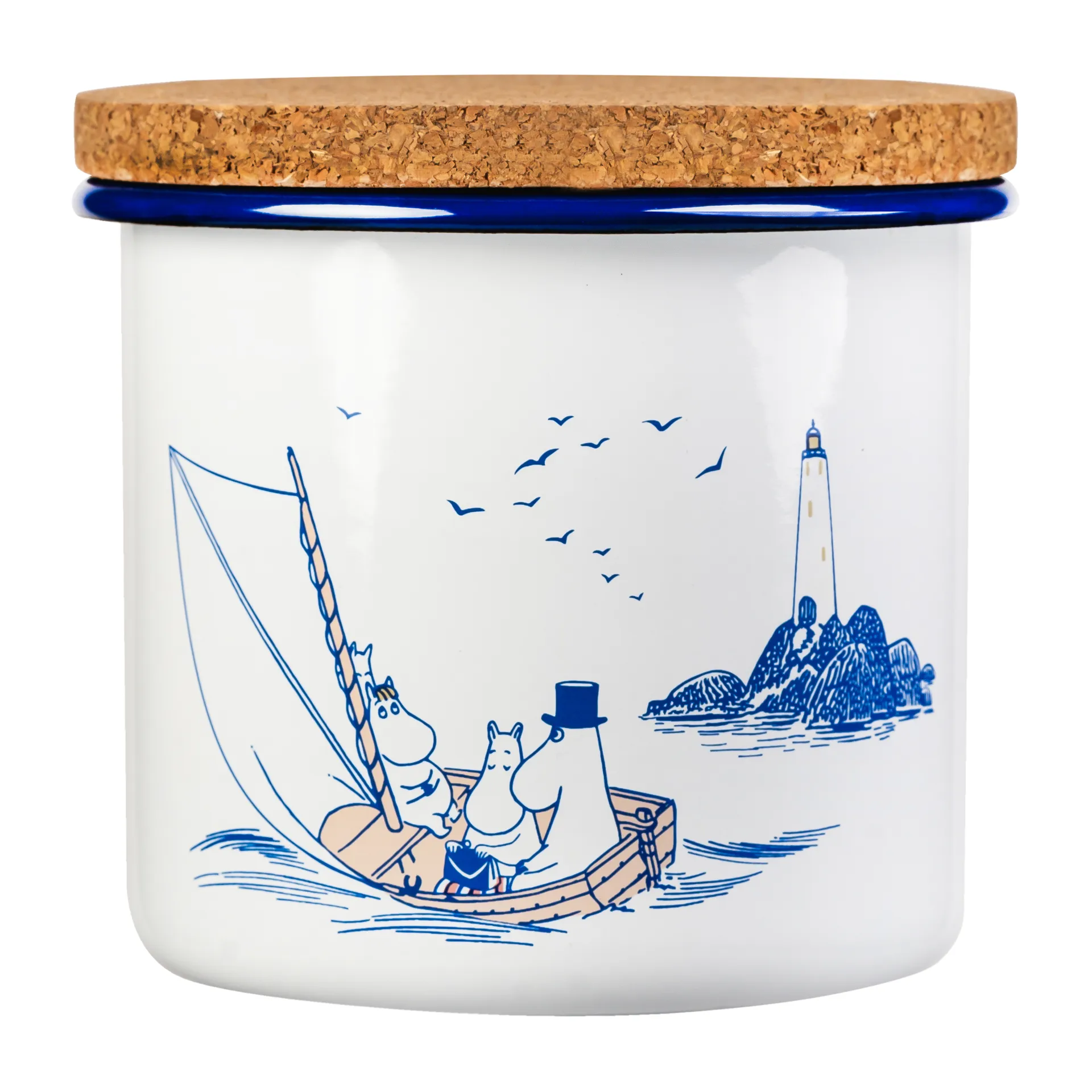 Moomin Emailledose mit Korkdeckel 1,3 l, Sailors Muurla