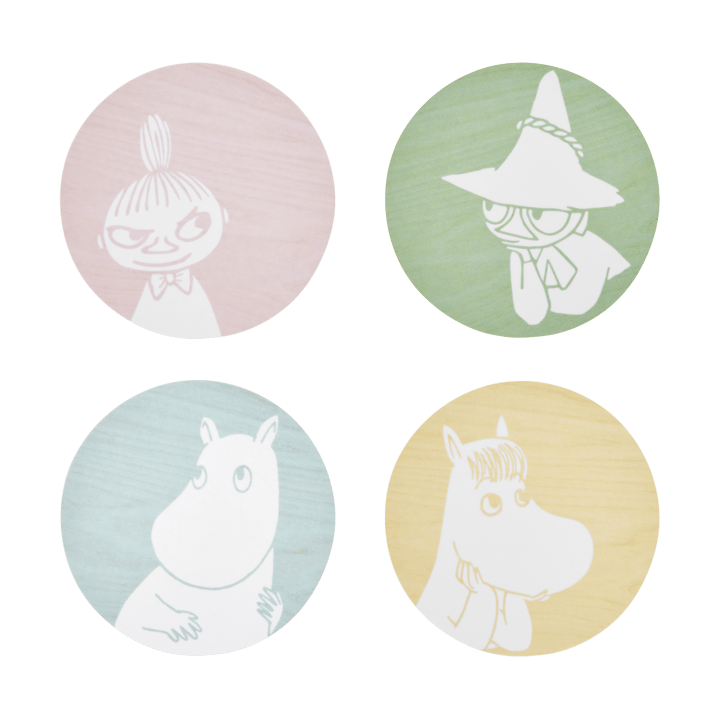 Moomin Glasuntersetzer Ø10 cm 4 Teile, Moomin characters Muurla