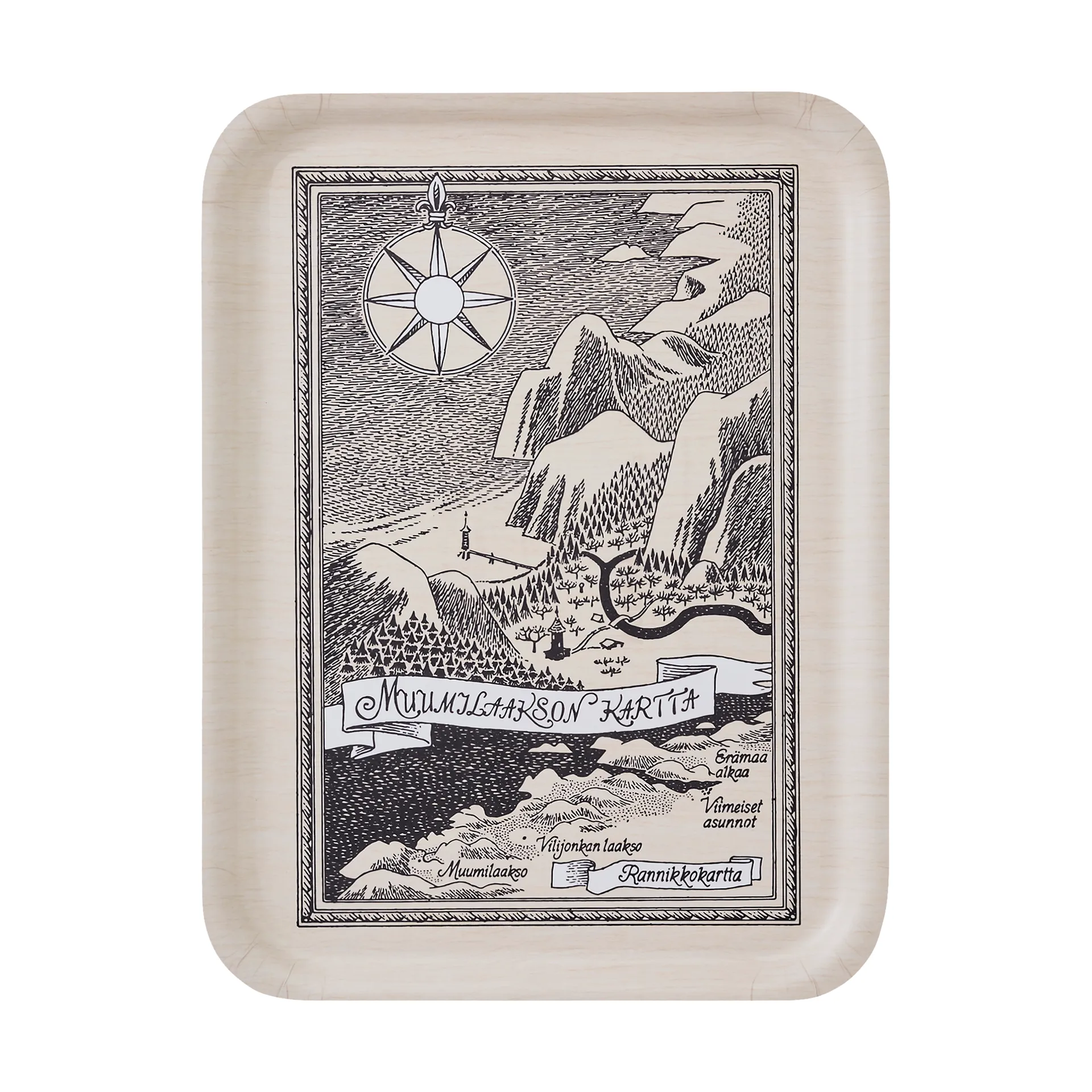 Moomin Tablett 32x42 cm, Finnish Moominvalley map Muurla