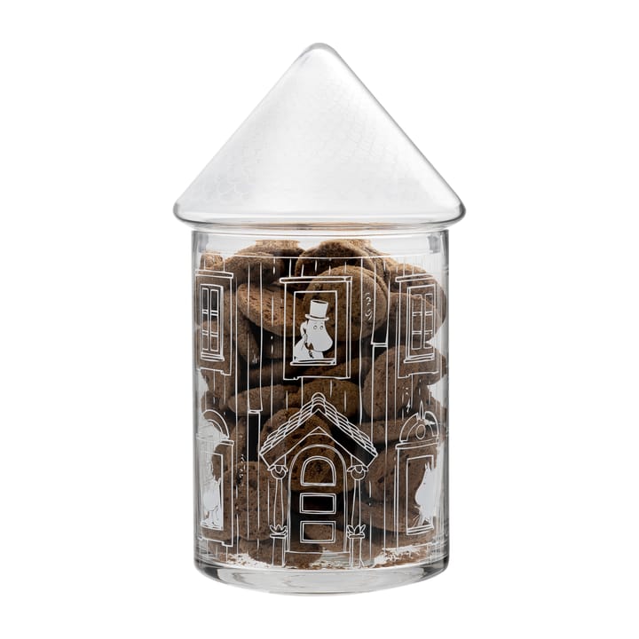 Moominhouse Glasdose mit Deckel 30,5cm, Klar Muurla