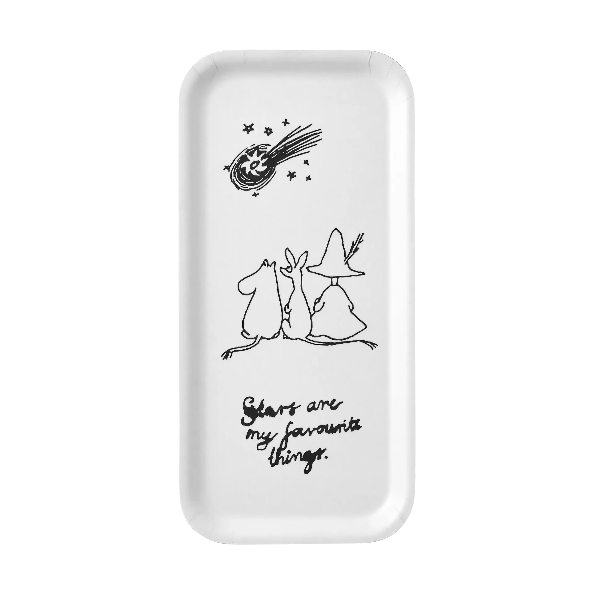 Mumin 80 Tablett 13x27 cm, Weiß Muurla