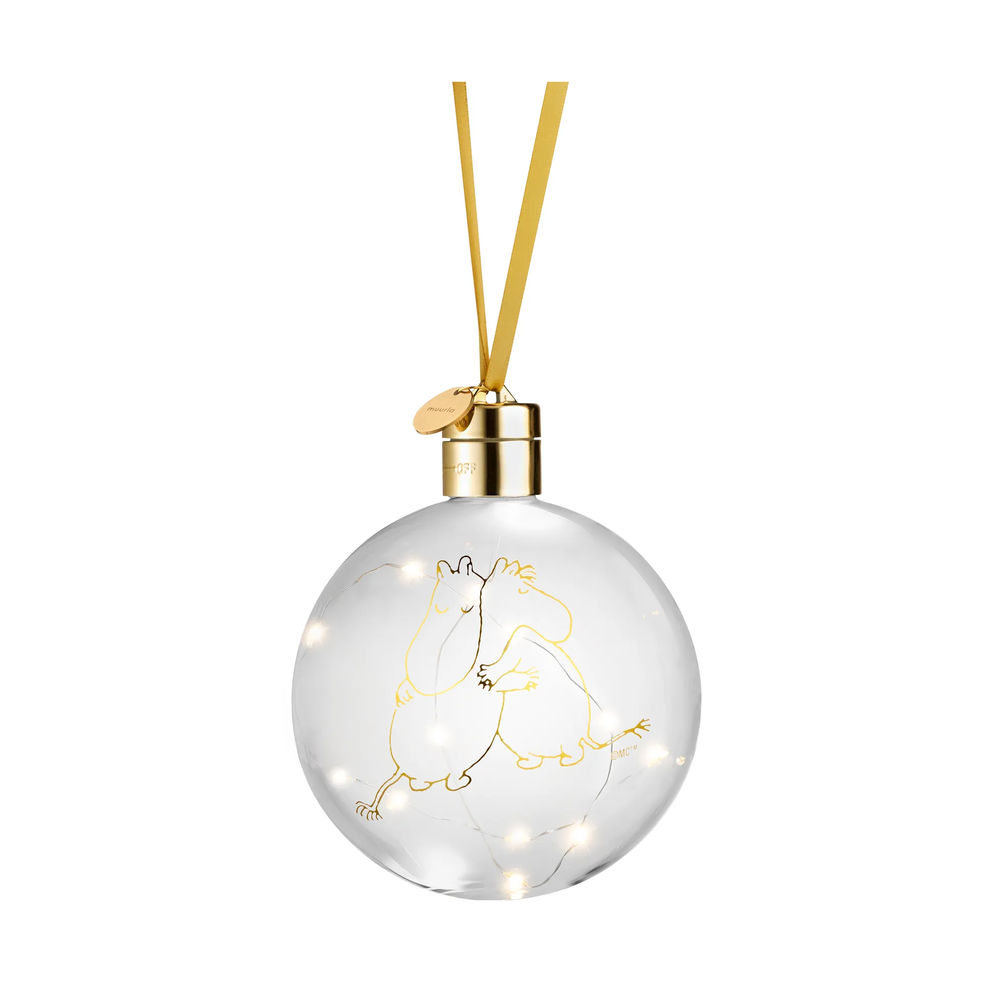 Mumin 80 Weihnachtsbaumkugel mit LED-Licht Ø11 cm, Klar Muurla