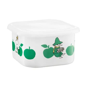 Mumin Emailldose mit Deckel 1,5 L - Joyfull Apples-Rot - Muurla