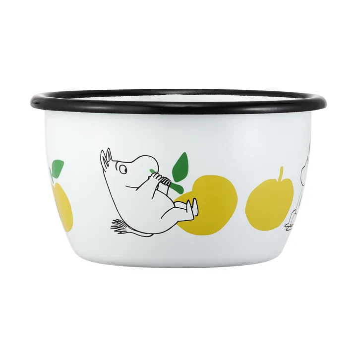 Mumin Emaille-Schale 30 cl - Joyfull Apples-Gelb - Muurla