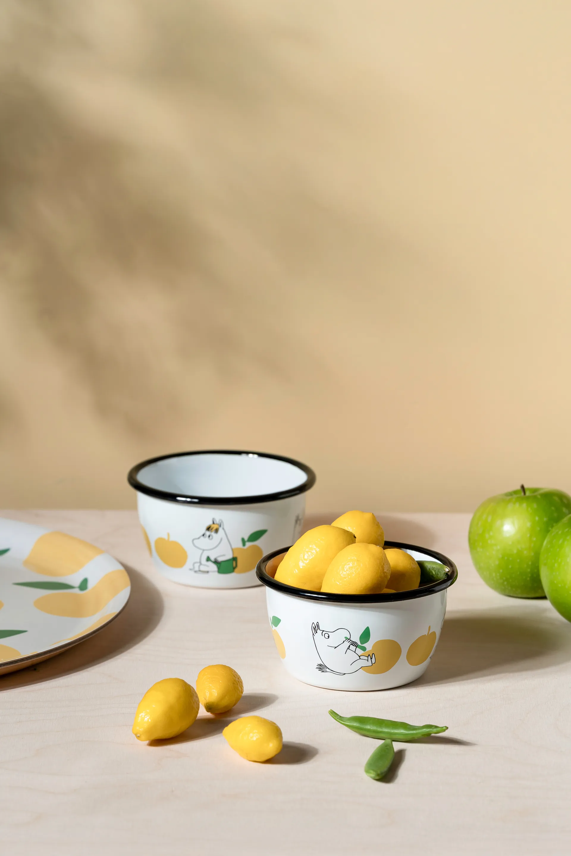 Mumin Emaille-Schale 30 cl, Joyfull Apples-Gelb Muurla