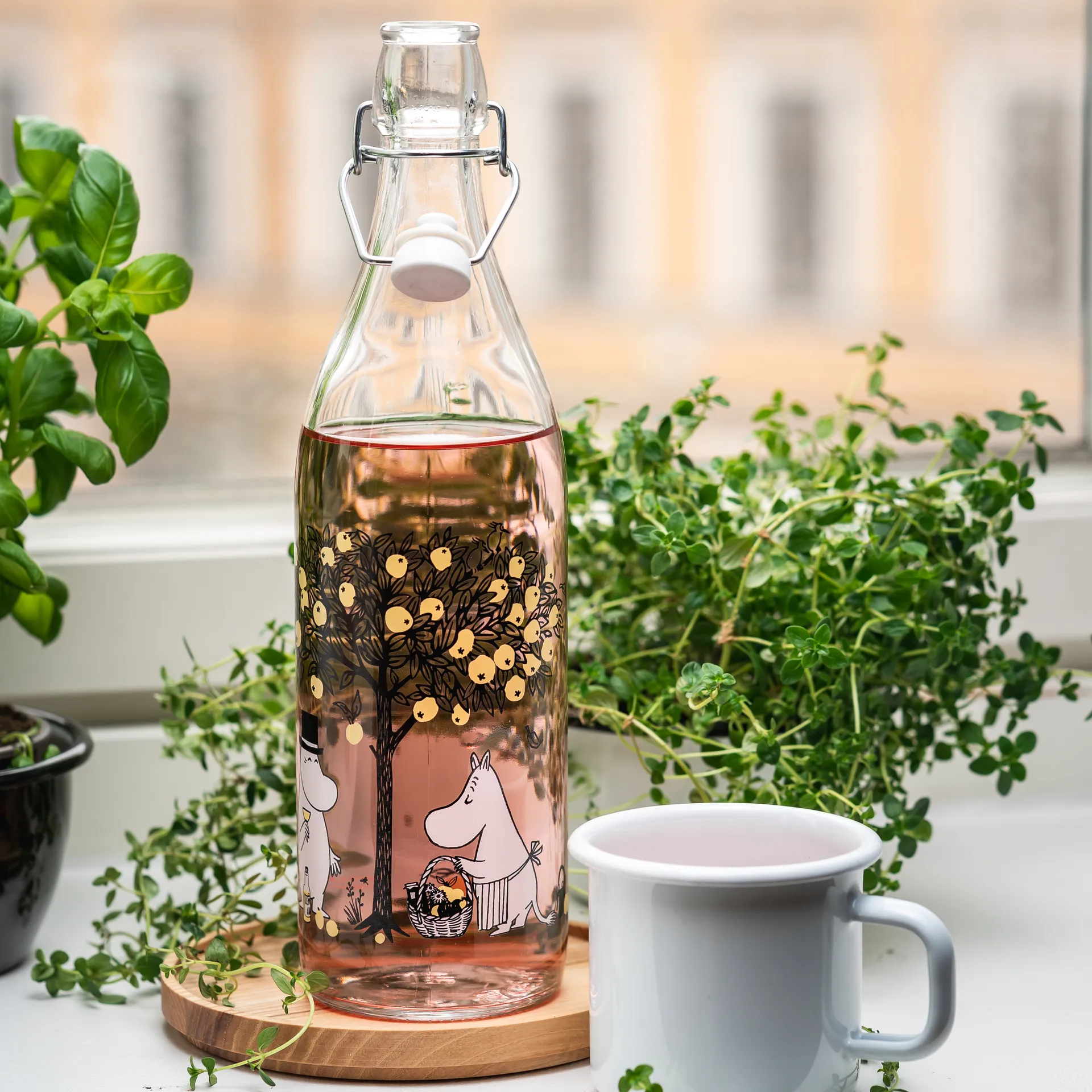 Mumin Glasflasche 1 L, Apples Muurla