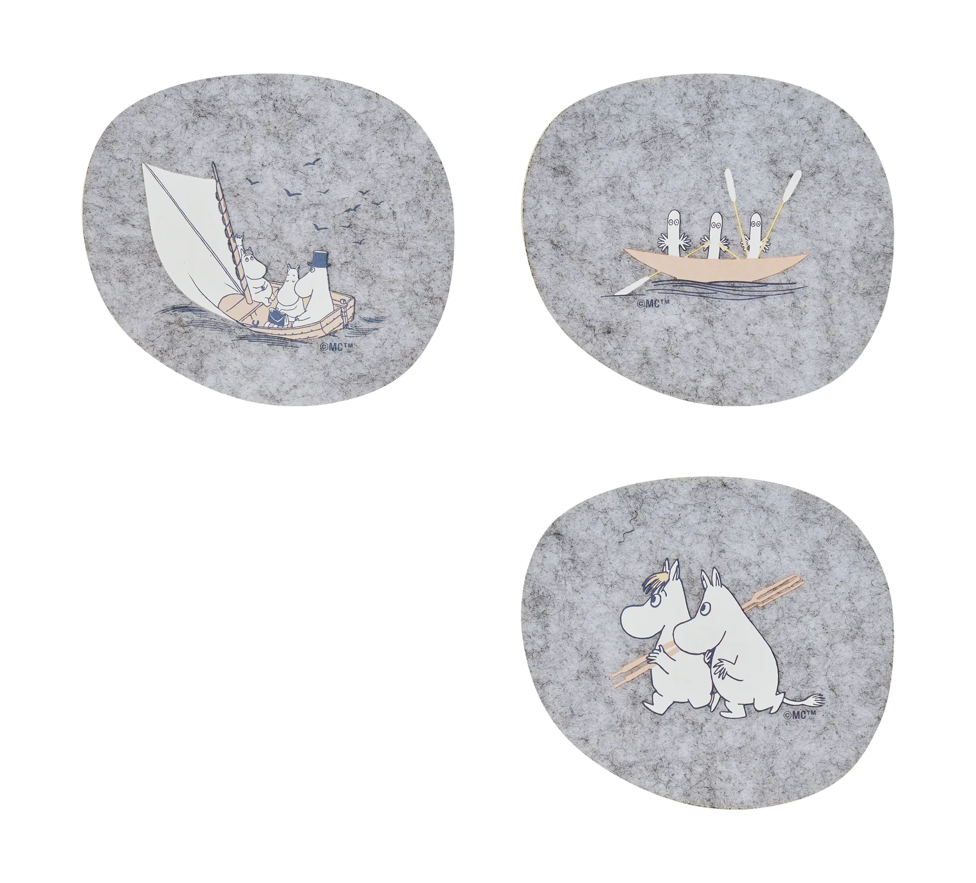 Mumin Glasuntersetzer 9,5x11 cm, 4-teilig, Sailors Muurla
